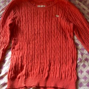 orange/coral knit sweater